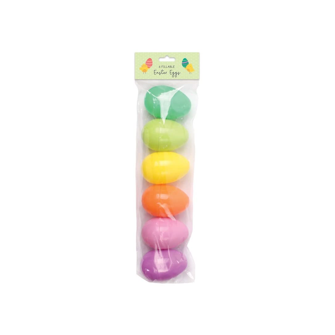 Tallon International Easter Egg Hunt Accessories and Games - 6 Pack Plastic Fillable Eggs