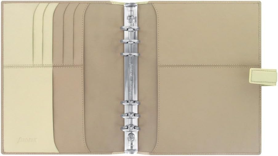 Filofax Nappa Organizer, A5 Size, Vanilla - Leather, Six Rings, Week-to-View Calendar Diary, Multilingual, 2025 (C025158-25)