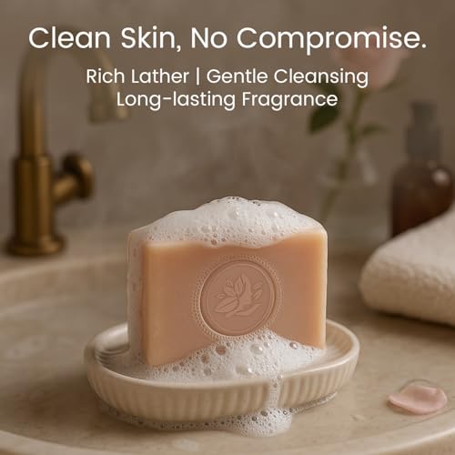 Image of Naija Organics Rose Natural Bath Soap | Anti Aging, Chemical-Free, Skin Brightening Handmade Soap| Body Soap Bar | For Men & Women, All Skin Types - 100g