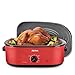 AROMA 18Qt. Roaster Oven with Self-Basting Lid, Fits 22-lb. Turkey, Adjustable Temperature Settings, Keep Warm Setting, Red (ART-718R)