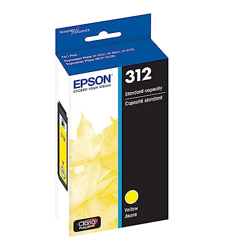 Image of Epson T312 Claria Photo HD -Ink Standard Capacity Yellow -Cartridge (T312420-S) for Select Expression Photo Printers (Pack of 2)