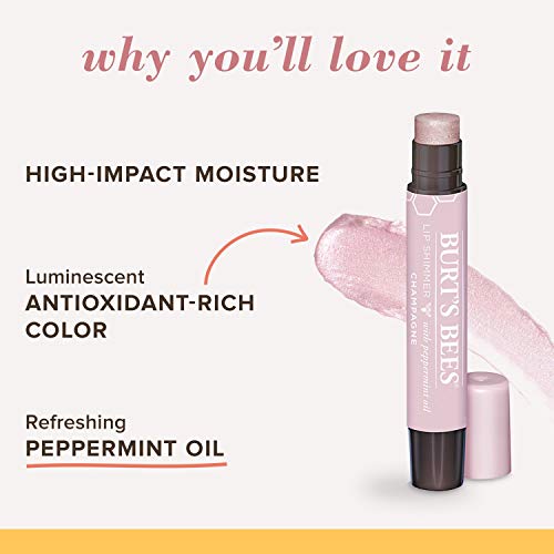 Burt's Bees Lip Balm Easter Basket Stuffers, Moisturizing Lip Shimmer Spring Gift For Women, For All Day Hydration, With Vitamin E & Coconut Oil, 100% Natural, Champagne, 0.09 Ounce #TOP6
