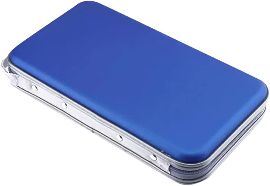 Portable Cd Wallet, Yeqoo 80 Disc DVD VCD DJ Storage Album Bag Hard Box Double side DVD storage case (Blue)