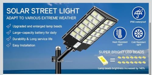 Image of RJ - Solar Street Lights Outdoor Automatic Motion Sensor Lights High Lumen Waterproof Solar LED Lamp| (800 Watt Light)