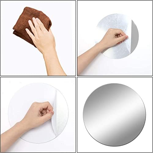 DARENYI 30cm Acrylic Wall Mirrors Round Self Adhesive Mirror Bathroom Decorative Mirror Sticker Non Glass Mirror for Bedroom Living Room Art Home Decor