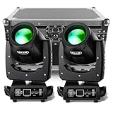 HOLDLAMP 7R 230W Mini Moving Head DJ Lights Light 16 Prisms 13 Colors 14 Patterns Prisms/Wash/Beam/Frost/Rainbow for Parties Wedding Stage Lighting (2 Pack+1 Case)