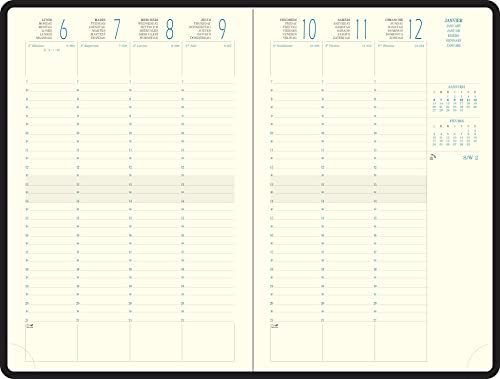 Exacompta 24842E - Recharge agenda de bureau Eurotime 24 - 16 x 24 cm - Semainier Janvier à décembre 2026 - Papier ivoire