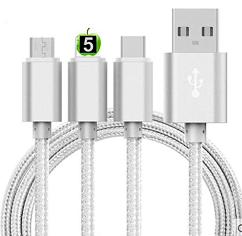 Elktry Micro USB Cable 2Pack (TM) 6FT Fast Charging Nylon Braided Cable