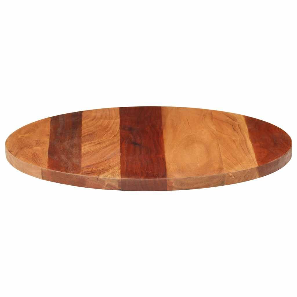 Piano in legno massiccio di acacia, rotondo, 50 cm, diametro 25-27 mm, spessore con finitura marrone miele, per soggiorno e bar, fascino rustico, durevole e facile da pulire