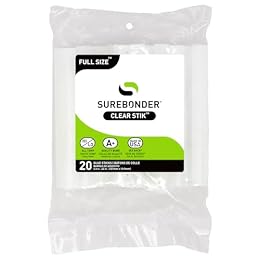 Surebonder Full-Size Hot Glue Sticks for Craft, DIY, and Repairs, All Purpose, All Temperature - 4-Inch Length - 20 Pack, Clear