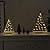 Lighted Christmas Tabletop Decorations, 2Pcs LED Lights Wooden Christmas Tree Table Decor Battery Operated Wood Craft Light Up Ornament for Holiday Winter Party Desk Home Mantel Display Xmas (White)