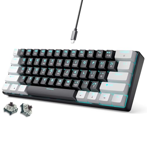 Clavier mécanique 60% marron abucow compact 61 touches interchangeables filaire PC Mac
