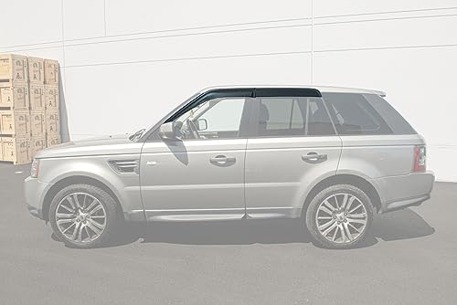 Extreme Online Store Replacement for 2006-2013 Range Rover Sport Models | EOS Visors Tape-On Style Smoke Tinted Side Vents Rain Guard Window Deflectors DWV-V154