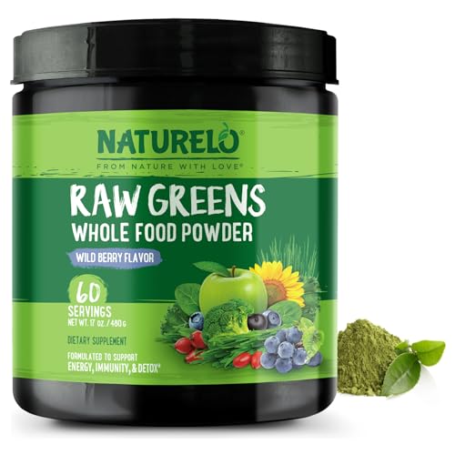 NATURELO-Raw-Greens-Superfood-Powder-Wild-Berry-Flavor-Boost-Energy-Detox-Enhance-Health-Organic-Spirulina-Wheat-Grass-Whole-Food-Nutrition-from-Fruits-Vegetables-60-Servings