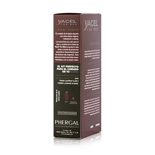 Yacel For Men - Pack Champú Purificante + Acondicionador | Barba más Suave e Hidratada | 95% Ingred. Naturales | Sin Parabenos | Con Aceite de Coco, Almendra y Creatina | Rápida Absorción - 250ml, 1