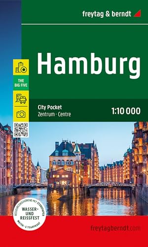 Hamburg, Stadtplan 1:10.000, freytag & berndt: City Pocket, Innenstadtplan, wasserfest und reißfest (freytag & berndt Stadtplan)