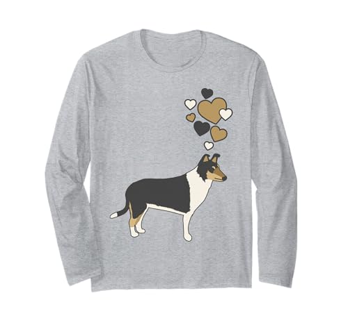 Smooth Collie With Hearts Long Sleeve T-Shirt