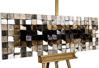 Kunstloft Wood wall art 'Lustrous Pixel' 56x22x3inches handcrafted artwork