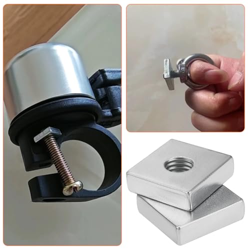 VGOL 20 Stück M8 Vierkantmuttern aus verzinktem Stahl, T-Nutenmutter, 20 x 20 x 6 mm, geeignet für Möbel, Ausrüstung, Bau, Elektrogeräte, Industriemaschinen