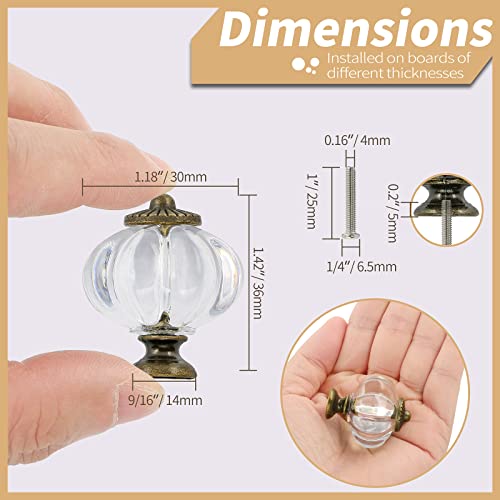 Zernmiarder Clear Acrylic Knobs 12 Pack - Pumpkin Cabinet Knobs Retro Dresser Knobs - Vintage Drawer Pulls With Screws For Closet Drawer Cupboard Cabinet And Diy Home Project #TOP3