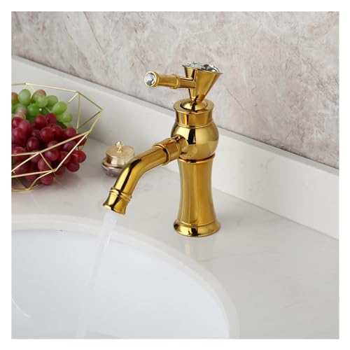 Robinet mitigeur lavabo pivotant fini doré pour éliminer les éclaboussures