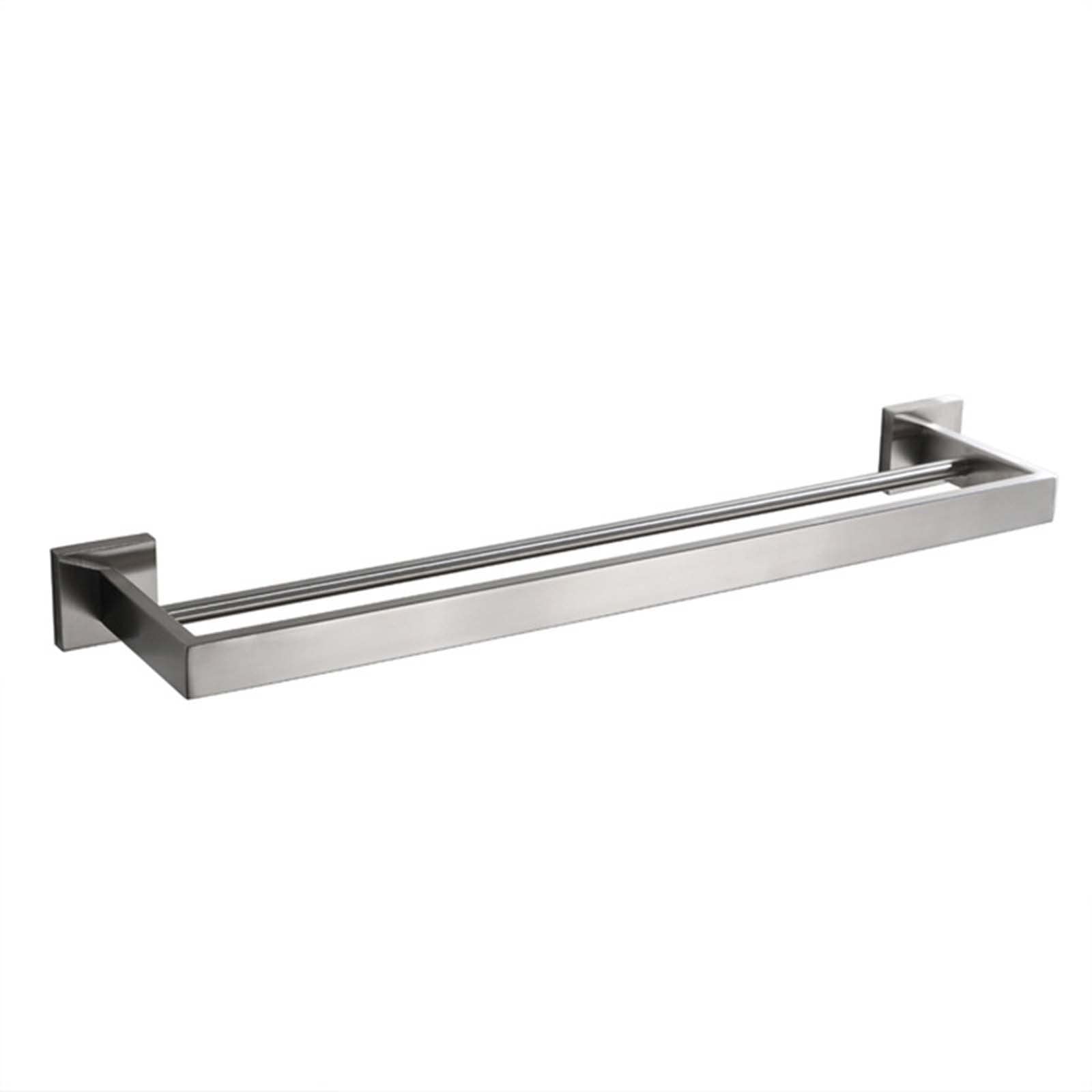 DKRAHRJJ Wall Mounted Towel Rail, Towel Shelf Stainless Steel Double Towel Rack for Restroom Toilet/Brushed