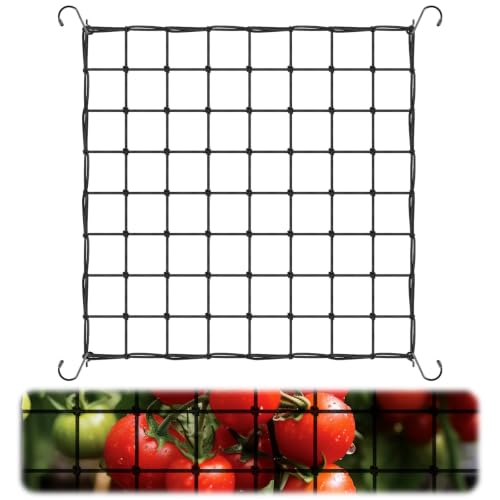 pclapora Scrog Netz 100×100cm Elastische Grow-Unterstützung mit 4 Haken Rankhilfe für Gemüse Kletterpflanzen Wiederverwendbar Dehnbar für Garten Balkone