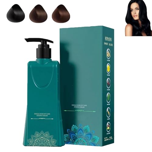 Tinte para el cabello a base de plantas, fórmula suave, duradero, nutritivo, natural, cubre las canas, para mujeres y hombres (Negro claro)