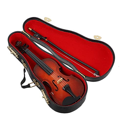 Balacoo Wooden Miniature Double Bass With Stand Bow And Case Mini Contrabass Mini Musical Instrument Collectible Home Decoration 14Cm #TOP7