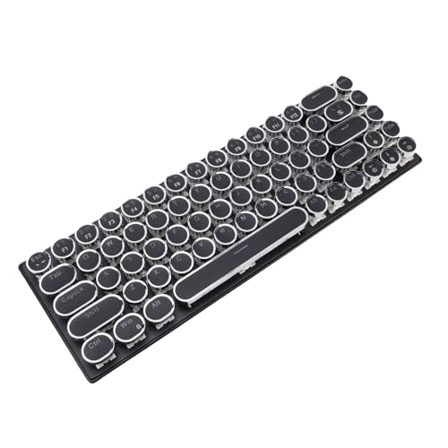 Lazmin112 Przewodowa Klawiatura Gier, Kolorowe Podświetlenie LED RGB, 60% Przewodowej Klawiatury Mini, 68 Klawiszy, Ergonomiczna (Czarny kolor niebieski przełącznik)