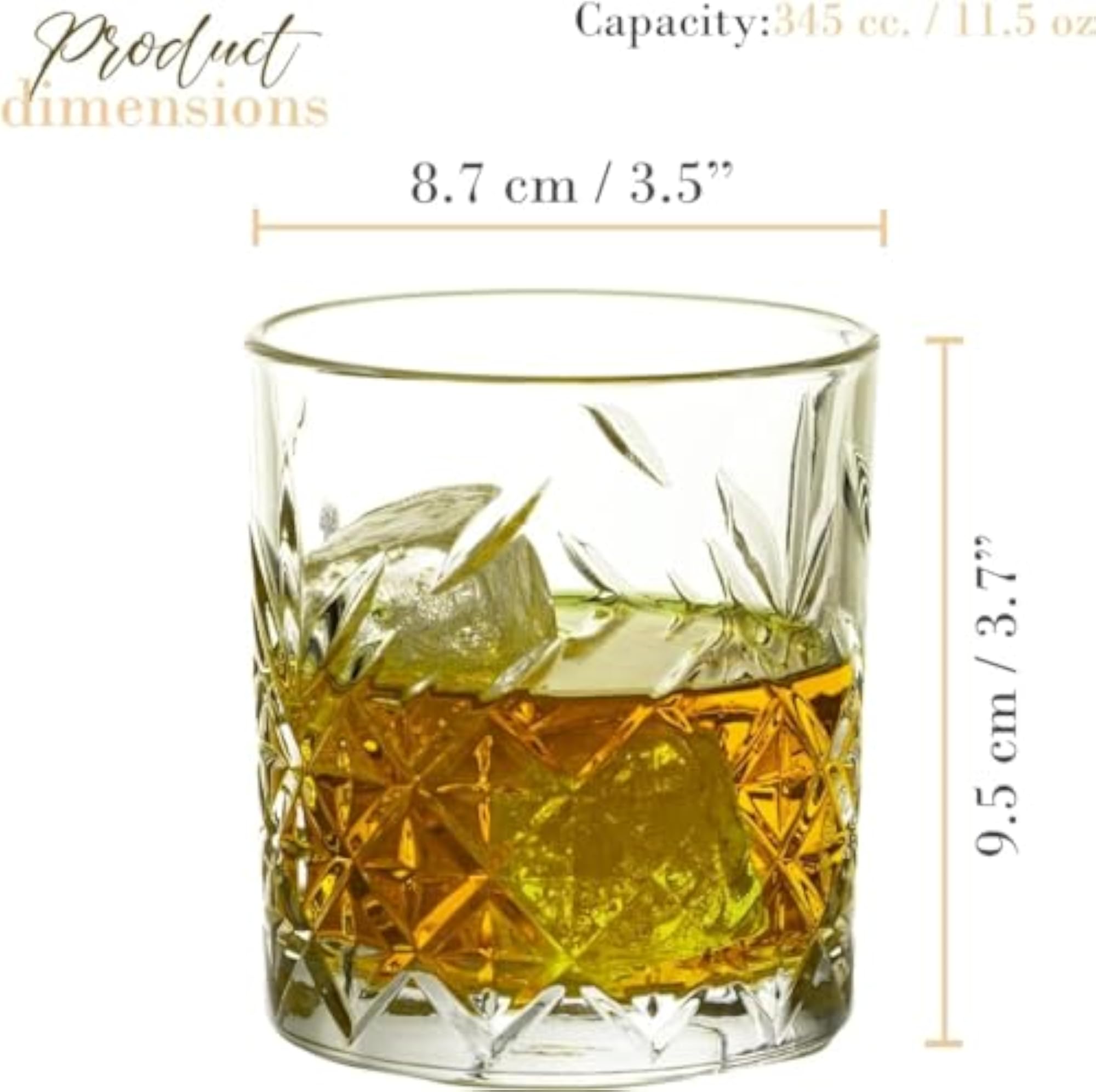 Kamnile Drinking Glass Set of 1, 345ml