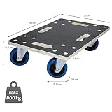ECD Germany 2er Set Transportroller 35x50 cm bis 800 kg Siebdruckplatte, PP-Räder, Transporthilfe für Umzug, Rollbrett Möbelroller Möbel-Transport Möbelhund Rollwagen Roller Transporter Transportwagen