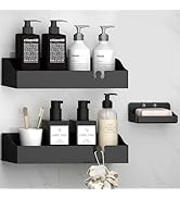 YAWSOUP Acrylic Shower Organizer 3 Pack, Acrylic Adhesive Shelves Wall Mounted Bathroom Shower Ca...