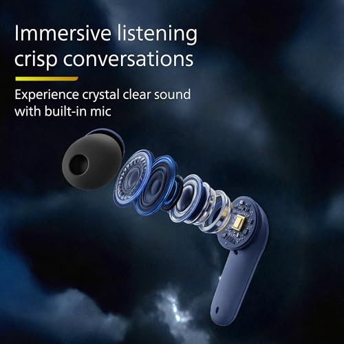 Image of Philips TAT1269 Bluetooth Truly Wireless in Ear Earbuds with mic, 13mm Drivers, Bluetooth 5.4, 40H Playtime, IPX5, Fast Charging, Touch Controls, Voice Assistant, Mono Mode, LED Indicator(Cosmic Blue)