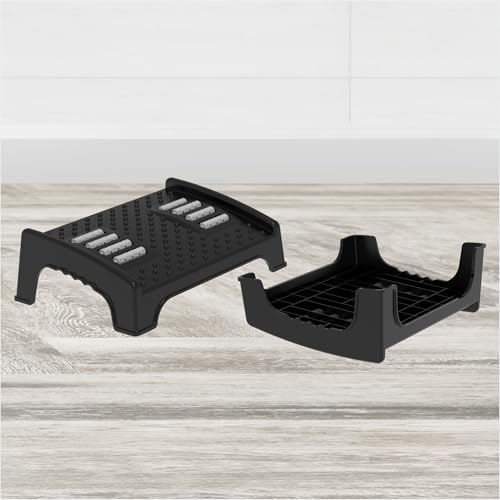 Image of Techhark Footrest 2pcs Combo for office chair with Massager Texture and Roller leg feet resting stool foot rest Under Desk table for office home foot rester for at Work from home office