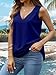 Phophila Tank Tops for Women Trendy Loose Fit Dressy Casual Blouses Summer Beach Vacation Fashion Clothes Basic V Neck T-Shirts Navy Blue S