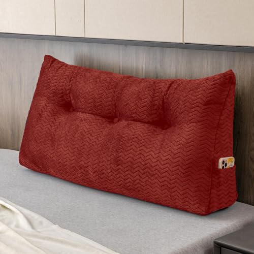 ZOEMO Large Bolster Triangular Headboard Wedge Backrest Positioning Support Bed Rest Reading Pillows Headboard Wedge Pillows for Day Bed Bunk Bed with Removable Cover