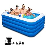 Piscina inflable, 200.7 cm x 147.3 cm x 73.7 cm, piscina grande de tamaño completo, piscinas gruesas duraderas para exteriores, jardín, patio trasero.