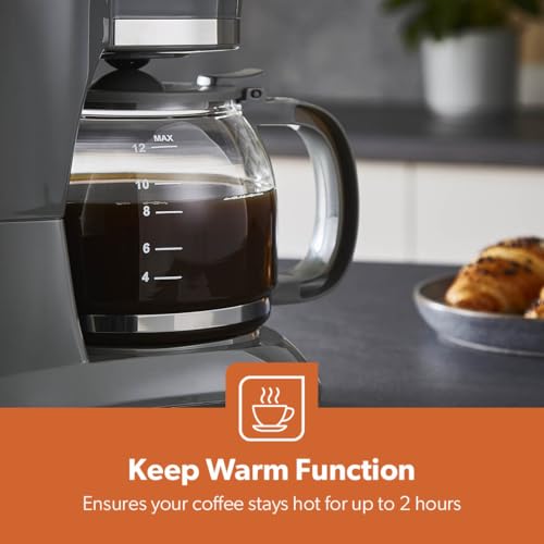 GEEPAS 1.5L Filter Coffee Machine | 800W Coffee Maker for Instant Coffee, Espresso, Macchiato & More | Boil-Dry Protection, Anti-Drip Function, Automatic Turn-Off Feature