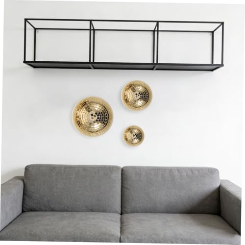 Conjunto de 3 bolas espejadas doradas Homoyoyo, globos reflectantes de vidrio para colgar en pared, fácil instalación, decoración para bodas, salas y fiestas temáticas miniatura 7