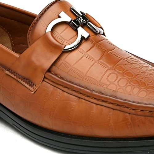 Image of San Frissco Men's Lightweight Horsebit Loafer Lightweight Woven Moccasins Formal, Casual Driving Shoes for Men /Synthetic Leather /Cushioned Footbed Designed for All Seasons