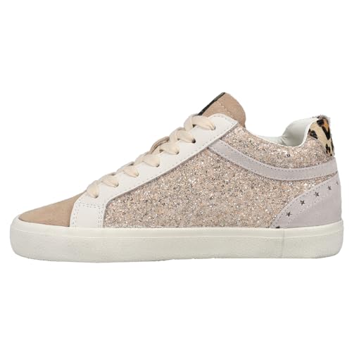 VINTAGE HAVANA Womens Bounce Metallic Glitter Lace Up Sneakers Shoes Casual - Silver, White3