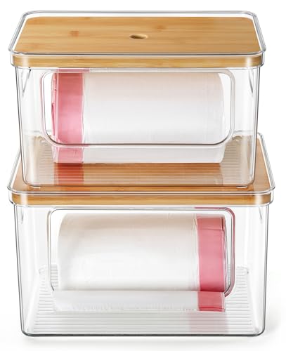 Hudgan 2 Pack Large Trash Bag Dispenser, 2 in 1 Garbage...