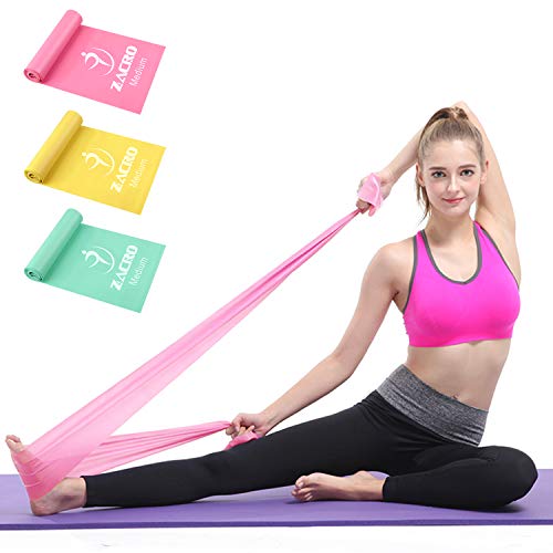 Zacro Resistance Bands 3 Pack Exercise Loop Bands 100% Natural Latex Workout Booty Bands with 3 Resistance Levels for Strength Training Yoga Pilates Fitness.