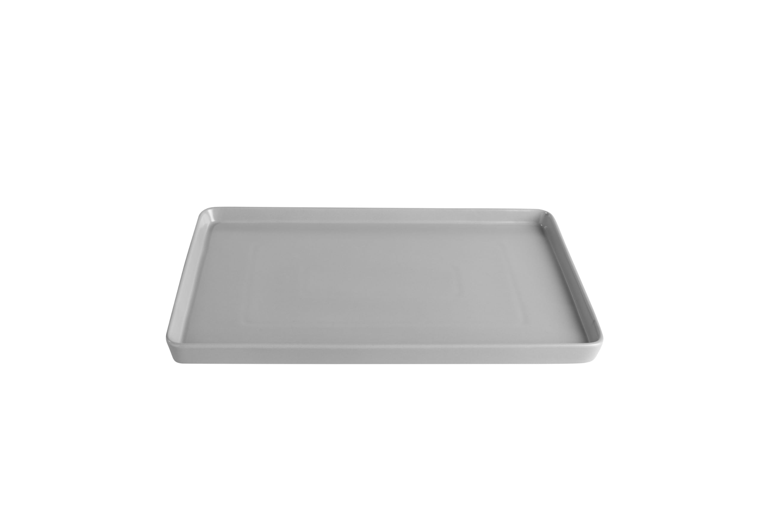 Sallys Servierplatte eckig 35 x 25 cm aus hochwertigem, widerstandsfähigem Porzellan - Servierteller (Grau)
