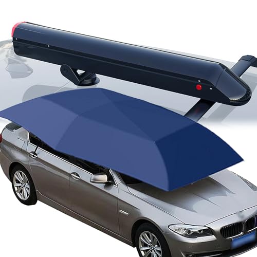 VNATWGOO Fully Automatic Car Umbrella, with 5000mAh Removable Battery and Remote Control, Electric Car Protection Cover, Car Tent,Blue-B