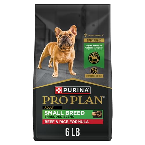 Purina Pro Plan Small Breed Dry Dog Food, Shredded Blend Beef and Rice Formula With Guaranteed Live Probiotics – 6 lb. Bag