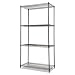 Alera SW503618BL Industrial Wire Shelving Starter Kit, 4 Shelves, 36w x 18d x 72h, Black