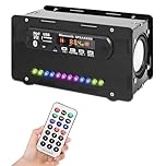 Soldering Practice Kits, FM Radio Bluetooth Speaker Kit, Electronic Project kit, Remote Control Mini Home Sound Amplifier DIY Kit with Digital Display and Colorful LED Lights(Black)