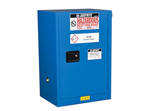 Justrite 8612282 Countertop Hazardous Material Steel Safety Cabinet, 12 gal, Steel, Blue